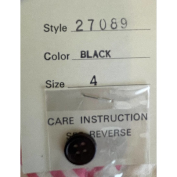 Vintage 100% Silk Long Sleeve Black Blouse Button Up Size 4 New With Tags - Picture 3 of 3